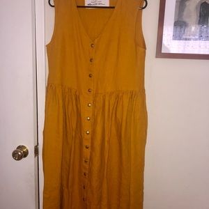 Not Perfect Linen saffron dress size medium maxi length brand new